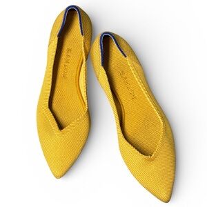Rothy’s The Point Marigold Yellow Flats Slip Ons Size 8